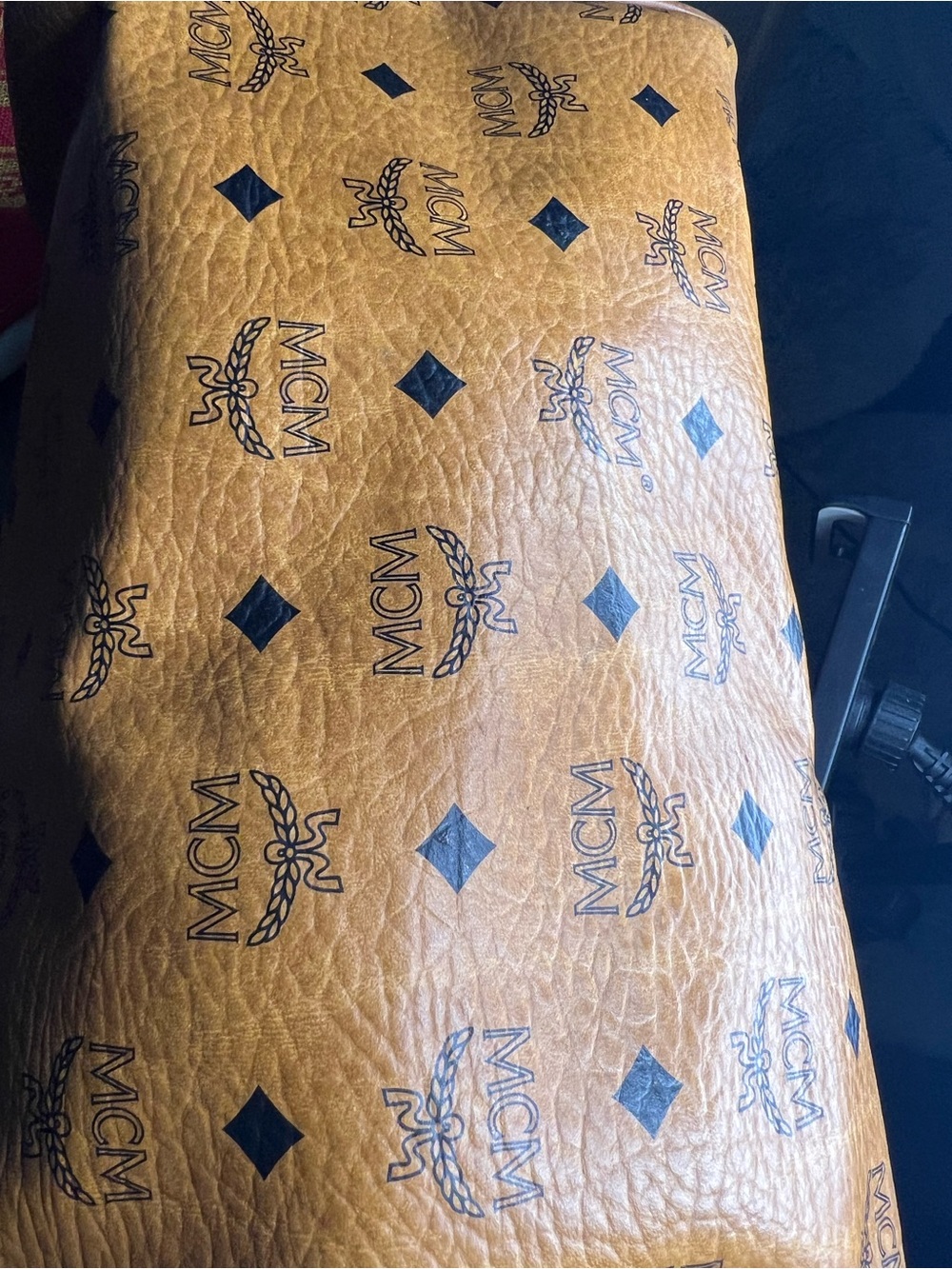 Vintage MCM Cognac Visetos Monogram Boston Satchel Bag - Picture 13 of 16